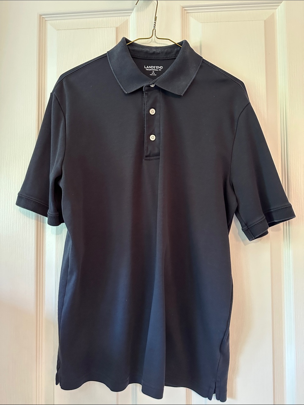 Lands' End Men's Navy Short-Sleeve Polo